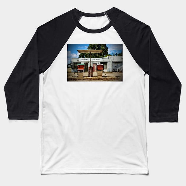 Old Service Station Baseball T-Shirt by Cynthia48